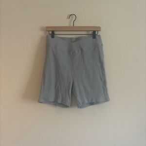 Kittenish Light Blue Women's Biker Ribbed Shorts-NWWT